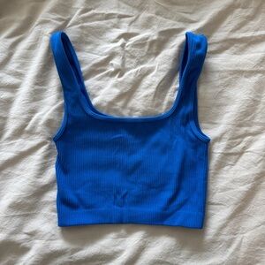 Zara Electric Blue Ribbed Tank Top